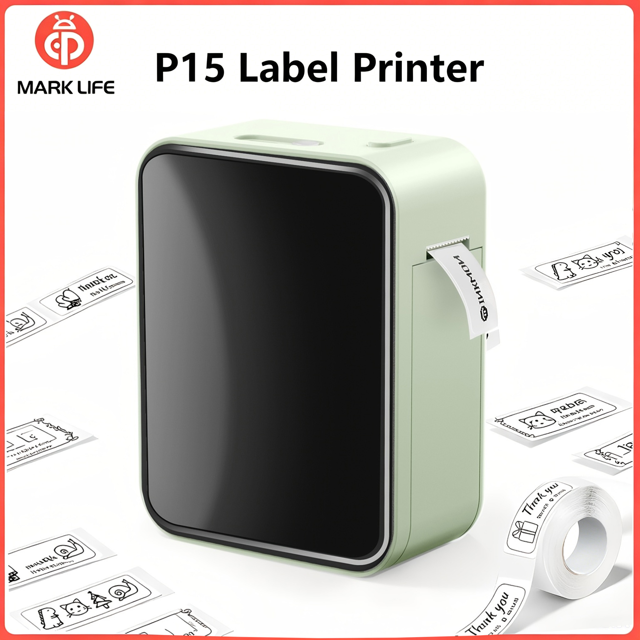Commercial Printing Network - Портативный принтер Marklife P15, карманный Bluetooth-принтер,